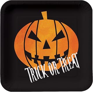 Creative Converting 8 Count 7" Square Paper Lunch Plates, Creepy Night