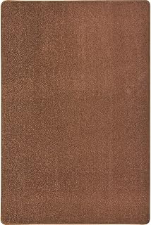 Joy Carpets Endurance Solid Colored Area Rug in Color Brown, 4' x 6'