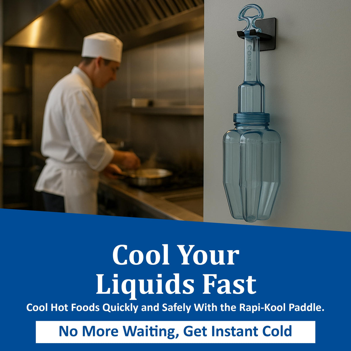 Food Cooling Paddle by San Jamar – 64 oz., 64.0 ounces, Polycarbonate Plastic, Blue, Model RCU64V2