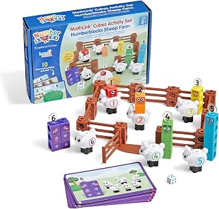 hand2mind Numberblocks Sheep Farm MathLink Cubes Activity Set, Ages 3+