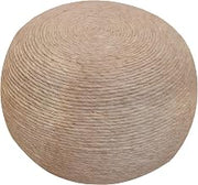 Starlight Canyon Home Wool-Upholstered Pouf with Polyester Fill, Ottoman Foot Rest Stool for Living Room, Bedroom, or Couch Footrest, Beige