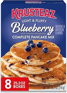 Krusteaz Complete Pancake Mix, Blueberry Pancake Mix, 25.2-Ounce Box (Pack of 8)