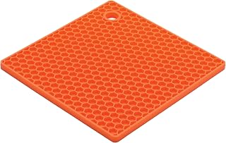 HIC Harold Import Co. Essentials Cantaloupe Honeycomb Silicone Trivet, 7-Inch