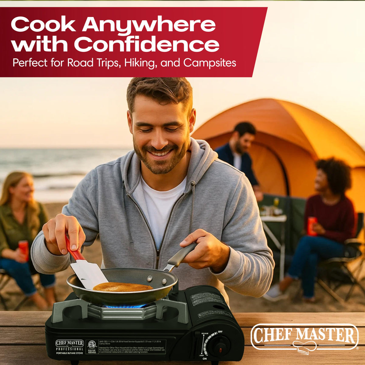 Chef Master Stove & 4 Fuel Canisters Camping Stoves