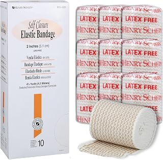Henry Schein Elastic Bandage Wrap, 2" x 4.5 Yds, Tan, Self Closure, 10 Ct