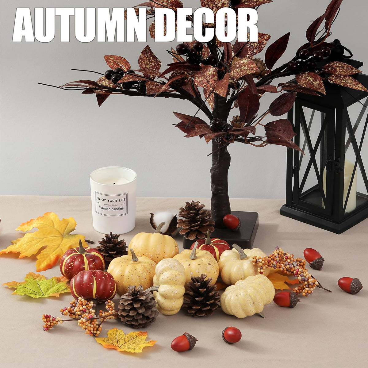 Artgar Pumpkin Decor Set, 23 Piece Fall Harvest Collection, Small