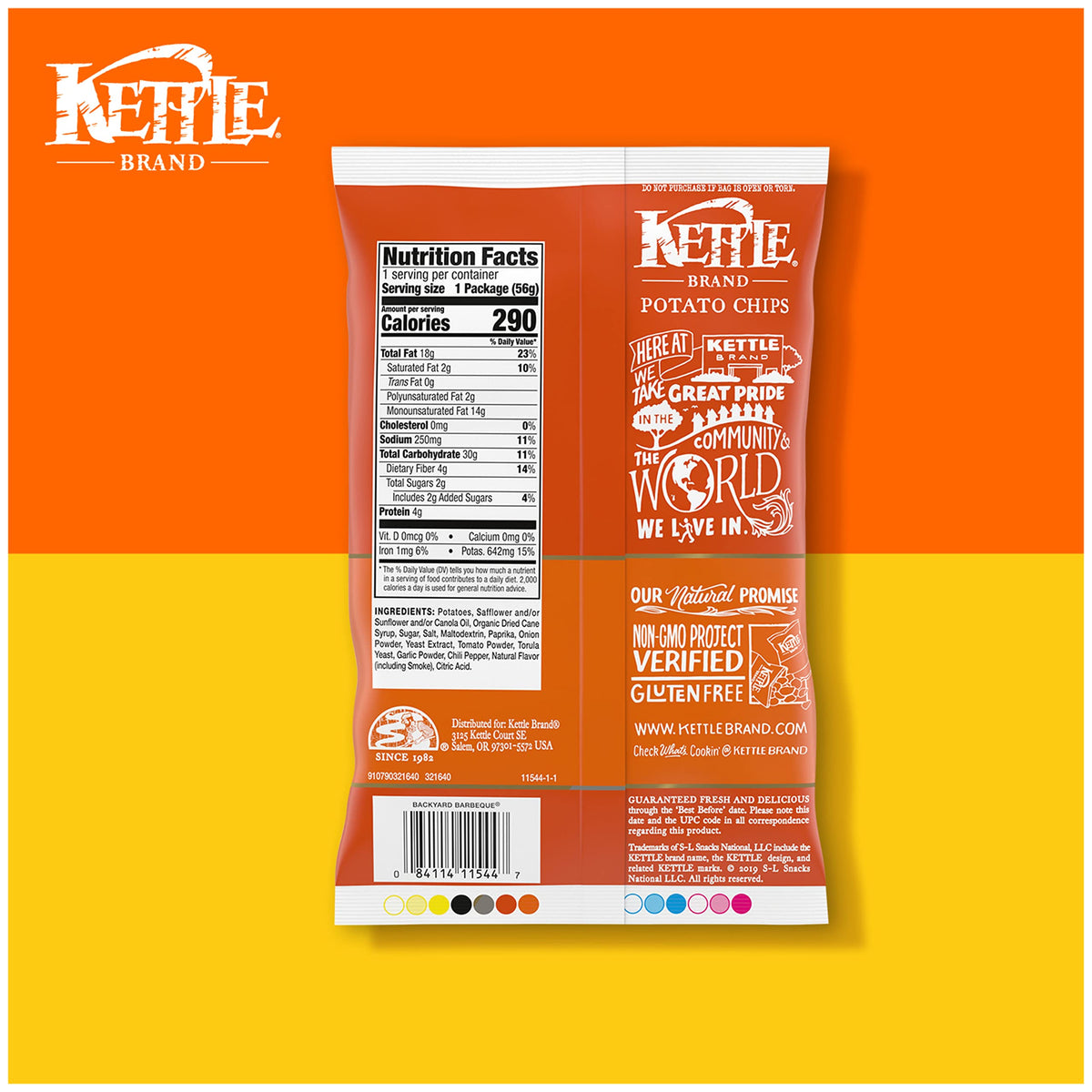 Kettle Brand Backyard Barbeque / 2 Oz (Pack of 6) / Backyard Bbq Potato