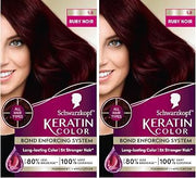 Schwarzkopf Keratin Color Permanent Hair Color, 1.8 Ruby Noir, 1 Application - Professionally Inspired Permanent Hair Dye, for up to 80% Less Breakage vs Untreated Hair and up to 100% Gray Coverage