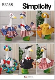 Simplicity S3158 Sewing Pattern Summer Clothes for Porch and Lawn Geese, One Size