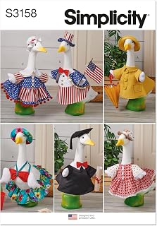 Simplicity S3158 Sewing Pattern Summer Clothes for Porch and Lawn Geese, One Size