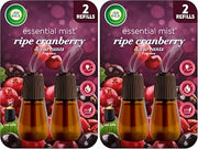 Air Wick Essential Mist – Twin Refill Ripe Cranberry & Currants,2 Refills,(Pack of 2)