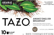TAZO Awake English Breakfast K-Cup Pods For a Bold Traditional Breakfast-Style Tea Black Tea Caffeinated Tea Morning Drink 10 ct