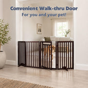 TRIXIE Glazed Pine / Free Standing Pet Gate / 1 Door & Stair Gates
