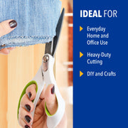 Heavy Duty Car-Bonded 8" Straight Scissors - Durable Fabric Scissors for Heavy-Duty Cutting Tasks by Westcott – 8-Inch, Stainless Steel, Carbon Titanium, Model 16447