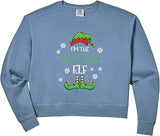 Women's Im The Rational Elf Christmas Comfort Colors Crop Sweatshirt
