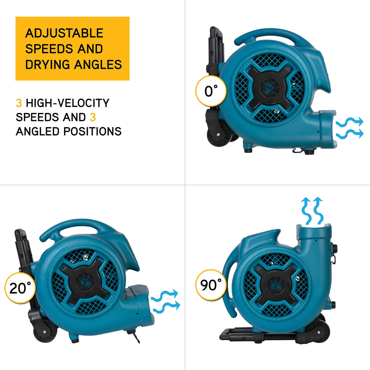 XPOWER 15.9" x 18.7" x 18.7" / Pro P-830H / Blue Air Dryers, Blowers & Blades