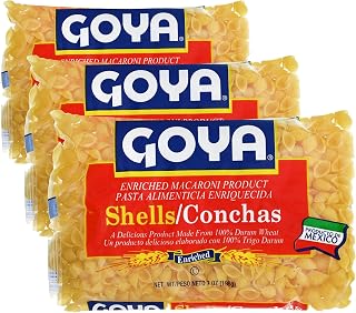 Goya Shells Enriched Macaroni Pasta, 7 Oz (Pack of 3)