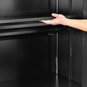 EZ Assemble Steel Storage Cabinet with Locking Flush by Global Industrial – 36"W x 18"D x 72"H, Alloy Steel, Black, Model 361872BK