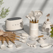 Umite Chef Silicone Utensil Set, 33 Piece with Wooden Handles, Khaki