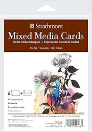 Strathmore 400 Series Mixed Media Cards, 5x6.875 inches, 6 Pack, Envelopes Included - Custom Greeting Cards for Weddings, Events, Birthdays