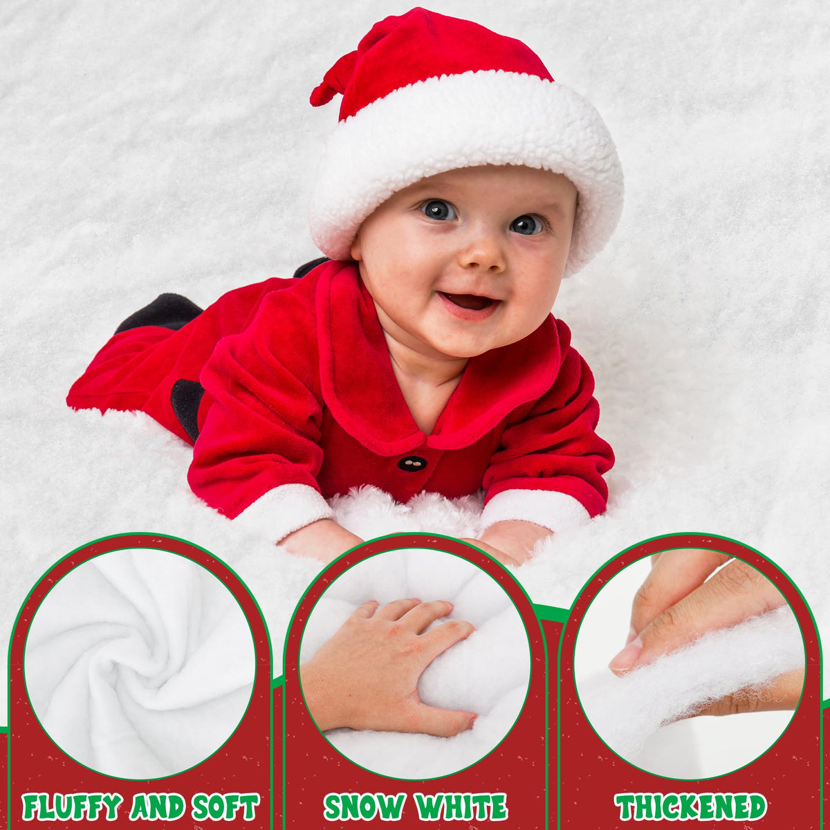 QZYL Snow Blanket, White Polyester Fiber, 3x8ft Rectangle