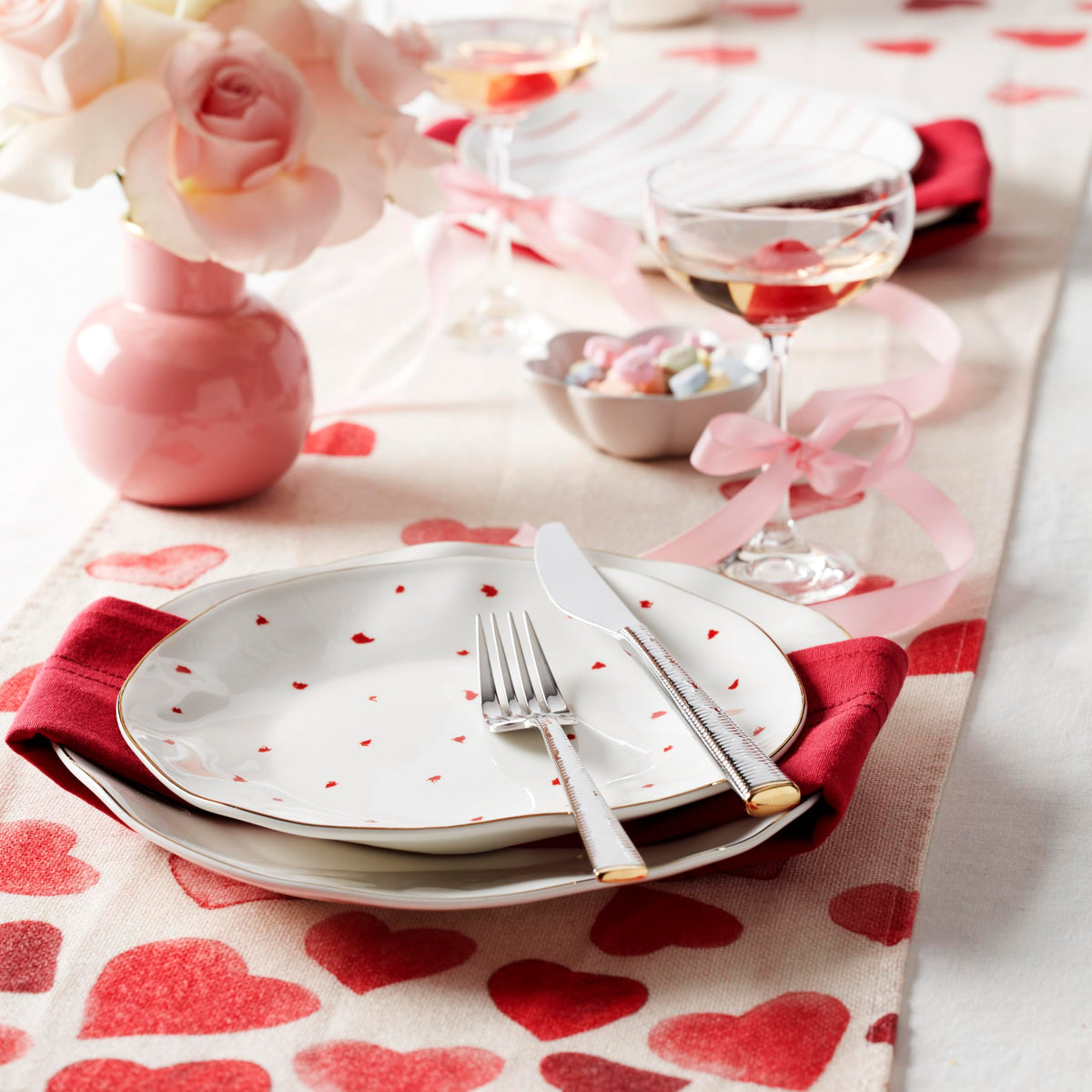Garnet Bay 12-Piece Dessert Set by Lenox – 12 Count, Porcelain, Red, Pack of 12, Model 896839