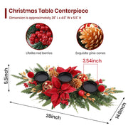 Alupssuc Christmas Candle Holder, 28 Inch Red Gold, 3 Trays