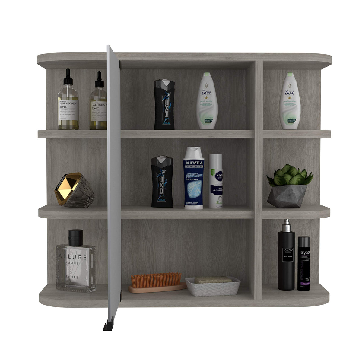 DEPOT E-SHOP Light Gray / 23.62"W x 19.68"H x 7.48"D / Modern Medicine Cabinets