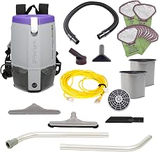 ProTeam Super Coach Pro 6, 6 Quart Commercial Backpack Vacuum Cleaner with ProLevel Filtration and Restaurant Tool Kit