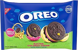 Oreo Pink and Yellow Creme Chocolate Sandwich Cookies, Limited Edition Easter Cookies, 14 Snack Packs (1 Per Pack)