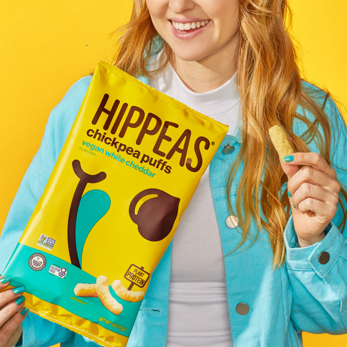HIPPEAS Groovy White Cheddar / 8 Ounce (Pack of 2) / 1 Puffed Snacks