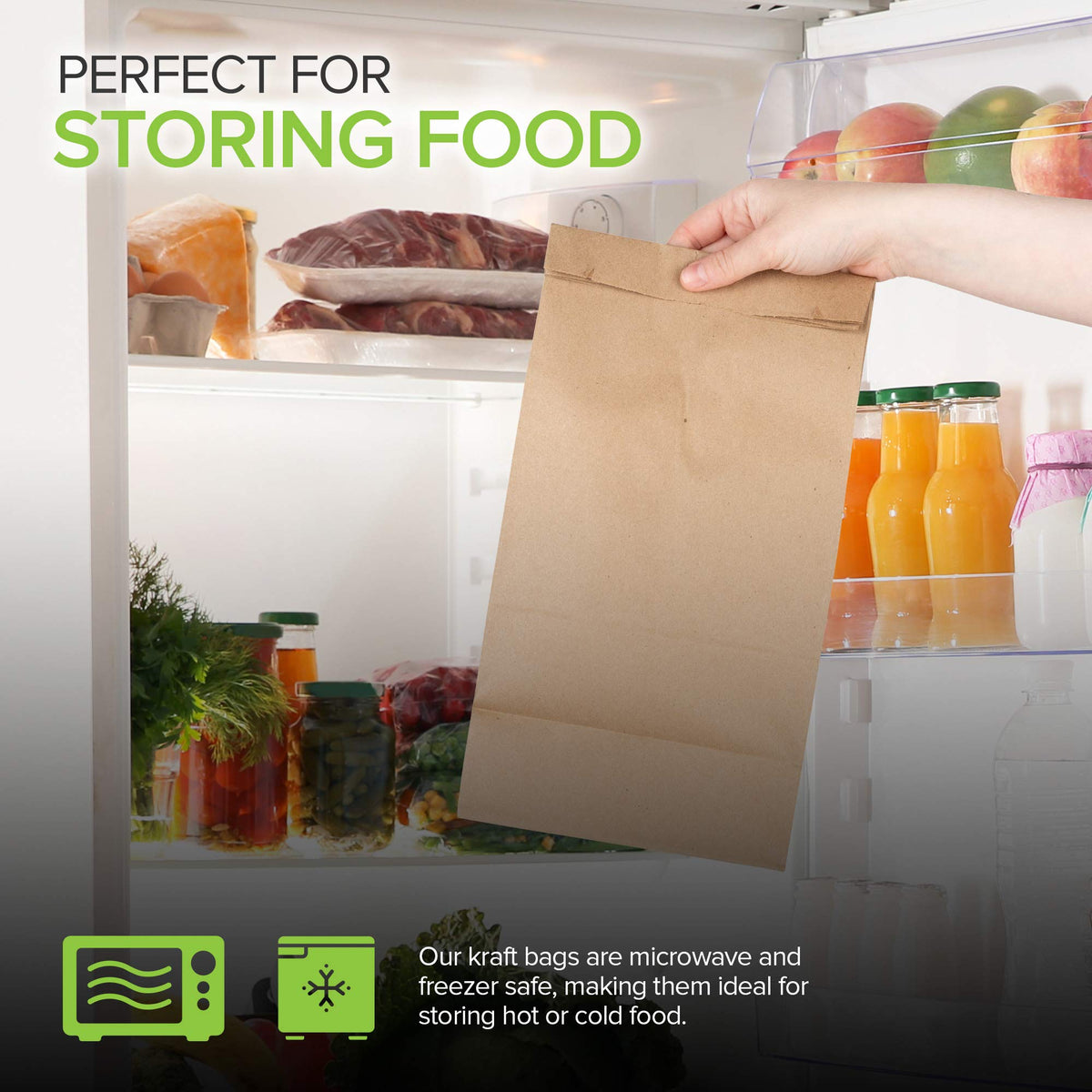 Stock Your Home 100 / 12 Lb / Kraft Brown Food Storage Bags