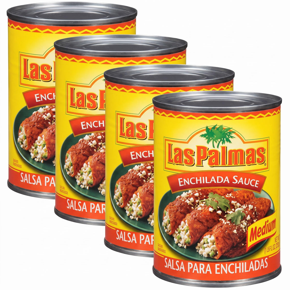 Red Enchilada Sauce by Las Palmas – 19 Ounce (Pack of 4), Medium, Pack of 4