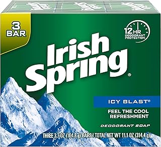 Irish Spring Bath Bar, Icy Blast 3.75 Oz, 12 Count 4pack of 3 Bar