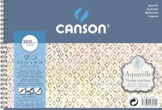 Aquarelle Canson Spiral Pad 12.5 x 18 cm 12 Sheets 300 g/m² Coarse Grain