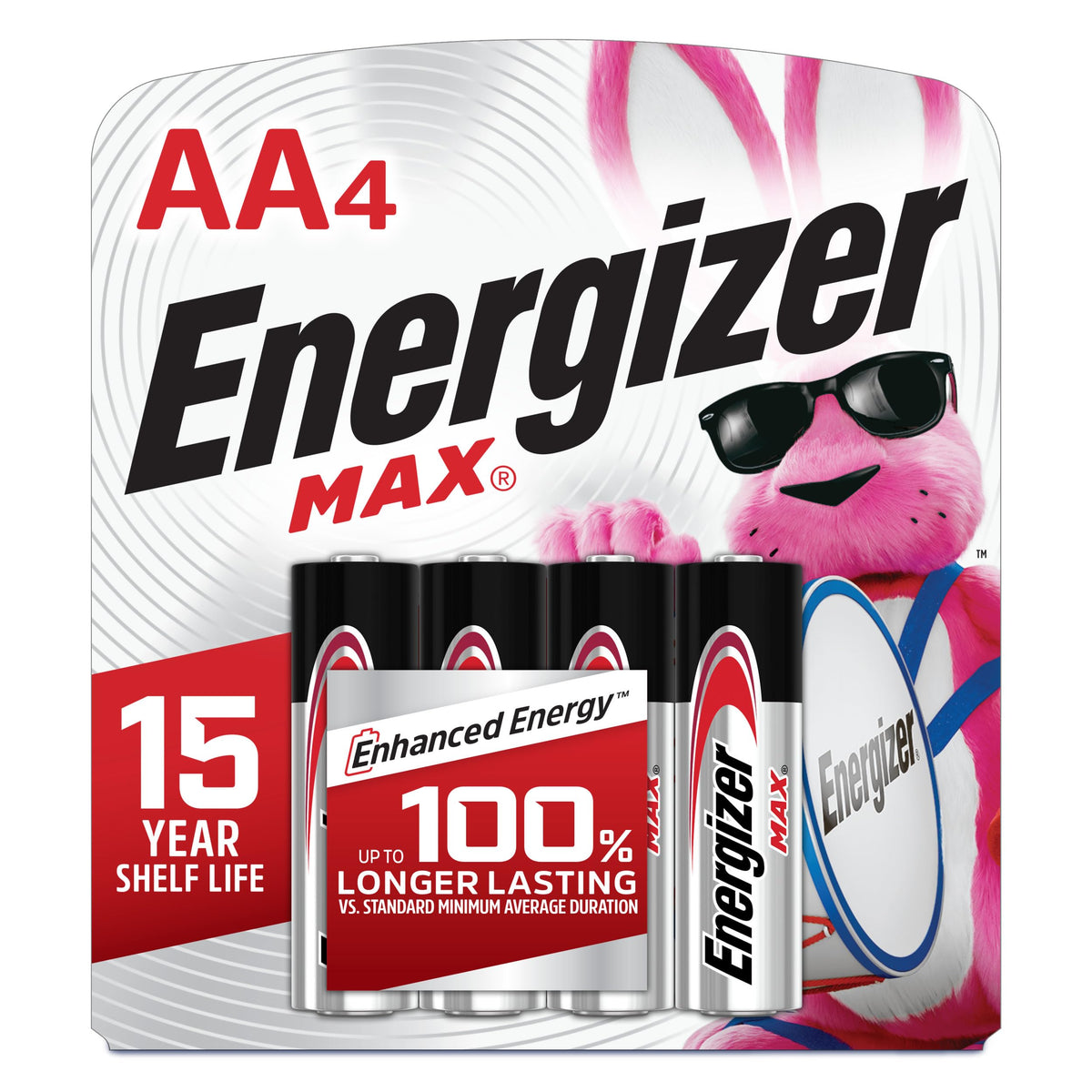 AA Batteries by Energizer – 4 Count (Pack of 1), Blend, Multicolor, Model E91BP-4