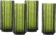 Fortessa Mahalo Stackable Glass, 11.5 Oz. Collins (Set of 4), Palm Green