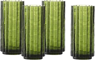 Fortessa Mahalo Stackable Glass, 11.5 Oz. Collins (Set of 4), Palm Green