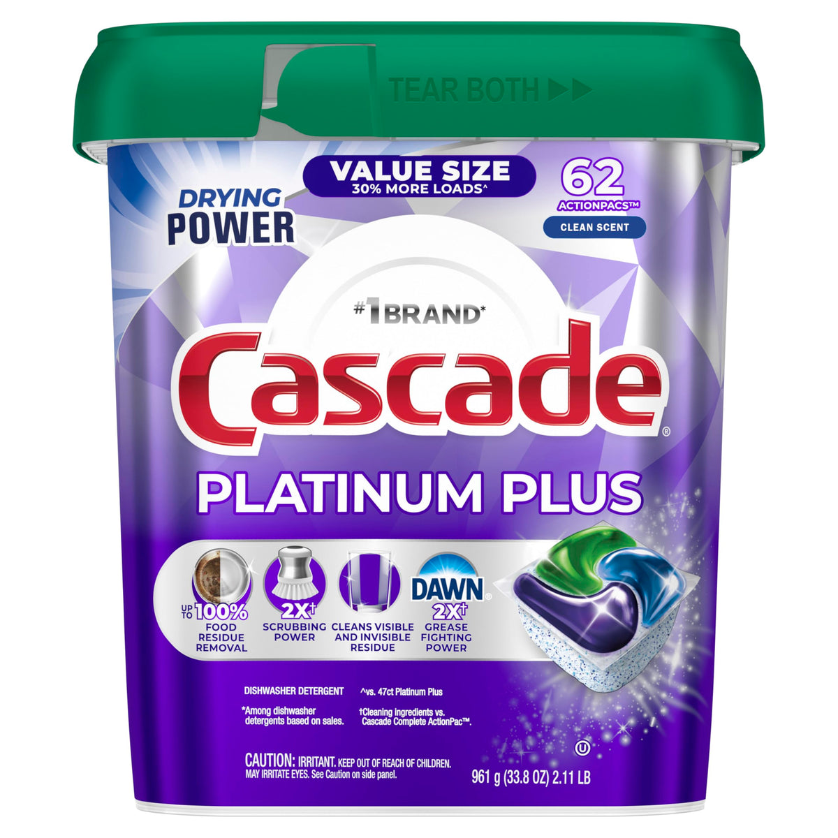 Cascade Fresh / 62 Count (Pack of 1) / 1 Dishwasher Detergent