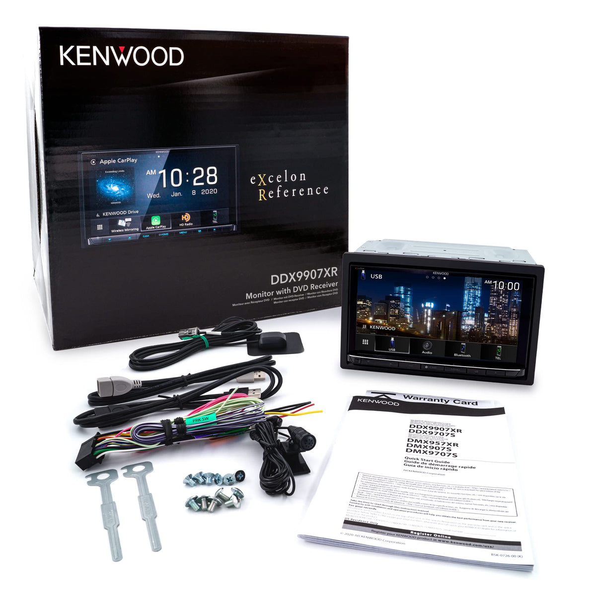 6.8" CD/DVD Receiver w/Apple CarPlay and Android Auto by Kenwood – 6.75 inches(diagonal), Black, Model DDX9907XR