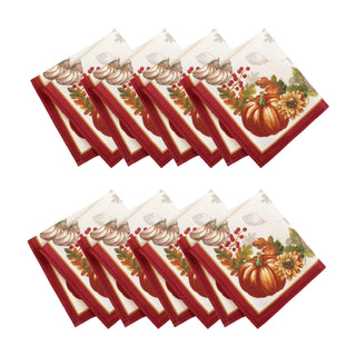 Elrene Swaying Leaves Napkins, 17 x 17 Inches, Set of 8