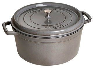 Round Cocotte - 13.25Qt - Graphite Grey by STAUB – 34cm, 12.6 liters, Cast Iron, Grey, Model 1004317