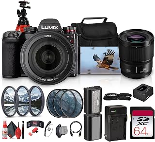 Panasonic LUMIX S1 II Mirrorless Camera 24-105mm & 50mm Dual Lens Bundle | For Photography & Video | 6K Video & Dual Native ISO | Full-Frame + 64GB Memory Card (DC-S1M2MK) + More