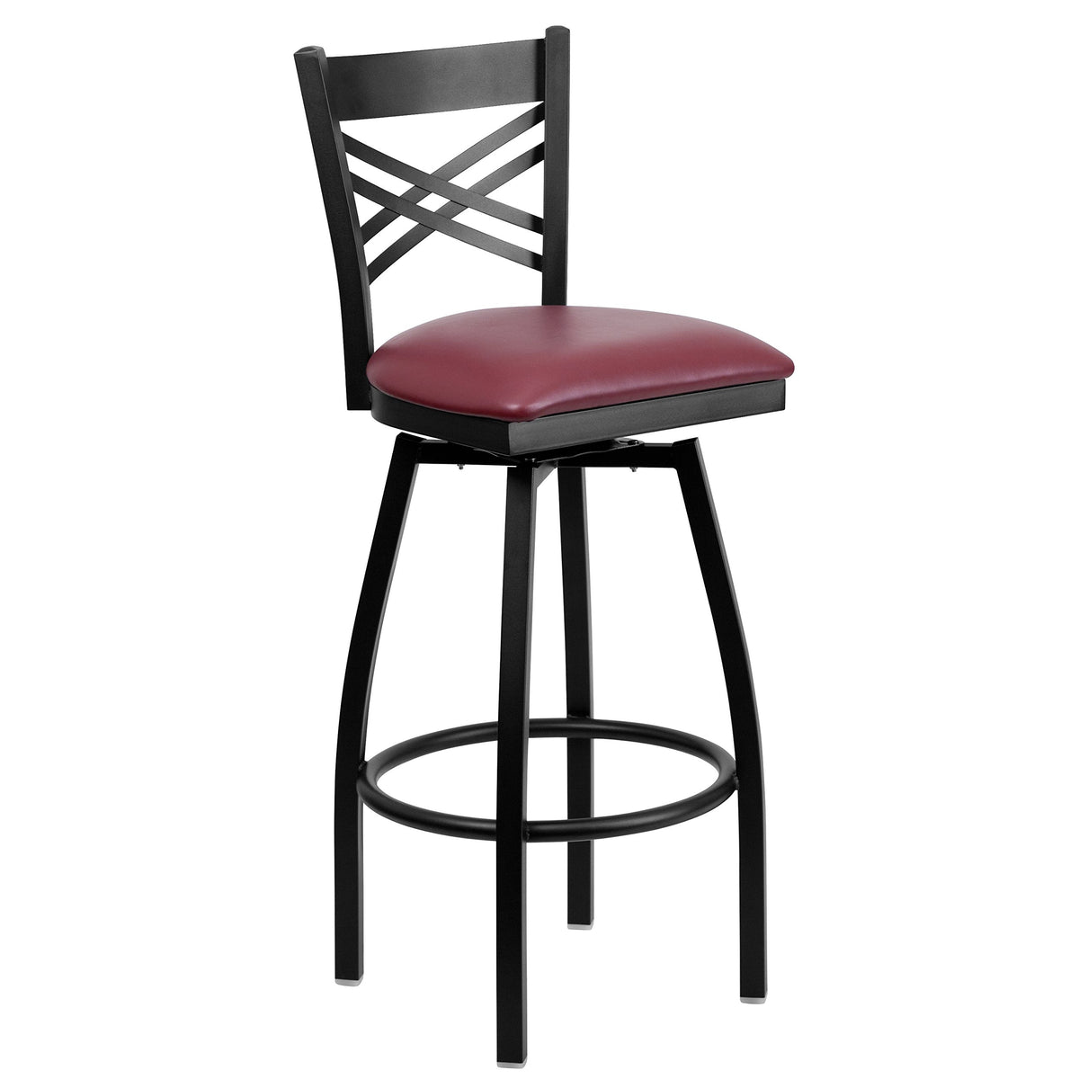 Flash Furniture Burgundy Vinyl Seat/Black Metal Frame / 1 Pack / 1 Barstools