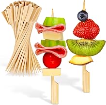 4.7" Bamboo Skewers (200 Pack) - Heavy Duty for Appetizers, Fruit Kabobs & Parties