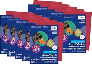 Prang Construction Paper, Red, 9" x 12", 50 Sheets Per Pack, 10 Packs