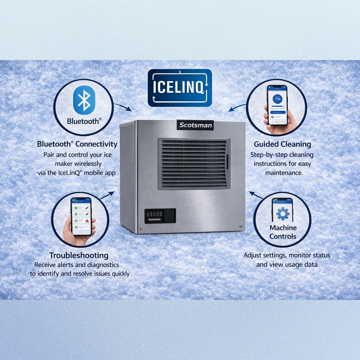 Scotsman 464 lb / Day - 120 lb Ice Bin - Small Cube / 120.0 pounds / 1 Ice Machines