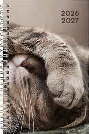 Blueline Essential Academic Weekly/Monthly Planner, 13 Months, July 2026 to July 2027, Twin-Wire Binding, Poly Cover, 8" x 5", Animal Design, Cat (CA114PA.01)