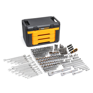 243 Pc 12Pt Mechanics Tool Set in 3 Drawer Storage Box by GEARWRENCH – 12 point, Blend, Multi, Model 80972