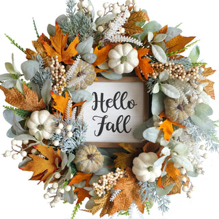 Cir Oases Fall Wreath, 20 Inch Diameter, Pumpkin Berry